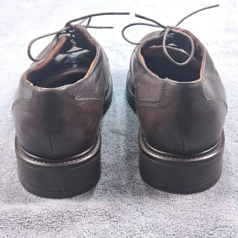 Bass Oxford Shoes Mens 9.5 Brown Excellent Made in Italy Leather Lug Sole 5178